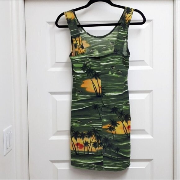 VINTAGE 90's/y2k hawaiian sunset beach dress - Picture 4 of 6